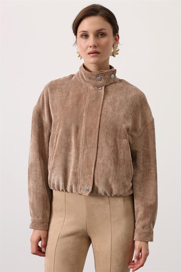 RYN VELVET BOMBER JACKET WITH FRINGES - Brown - San Luis Potosí