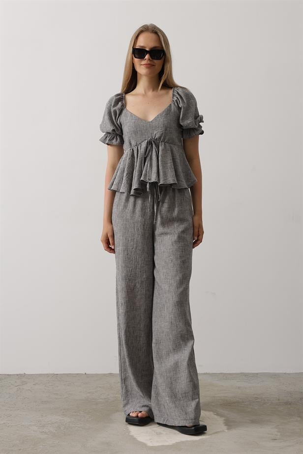 RYN Bow Tie Half Balloon Sleeve Suit - Black - Iowa City