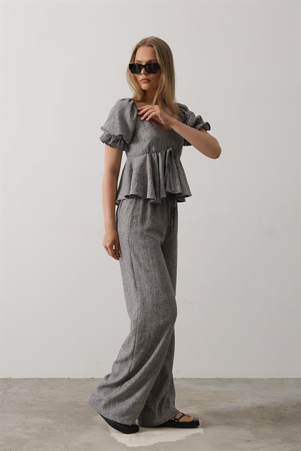 RYN Bow Tie Half Balloon Sleeve Suit - Black - Iowa City