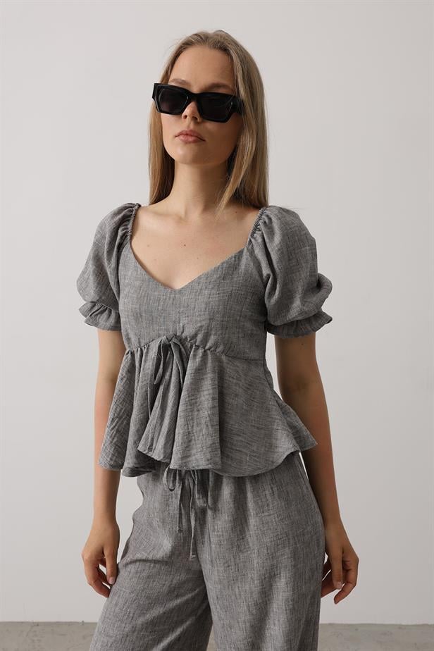 RYN Bow Tie Half Balloon Sleeve Suit - Black - Iowa City