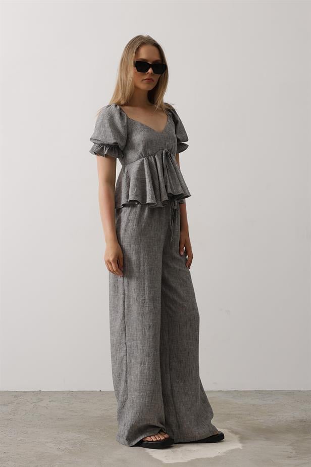 RYN Bow Tie Half Balloon Sleeve Suit - Black - Iowa City