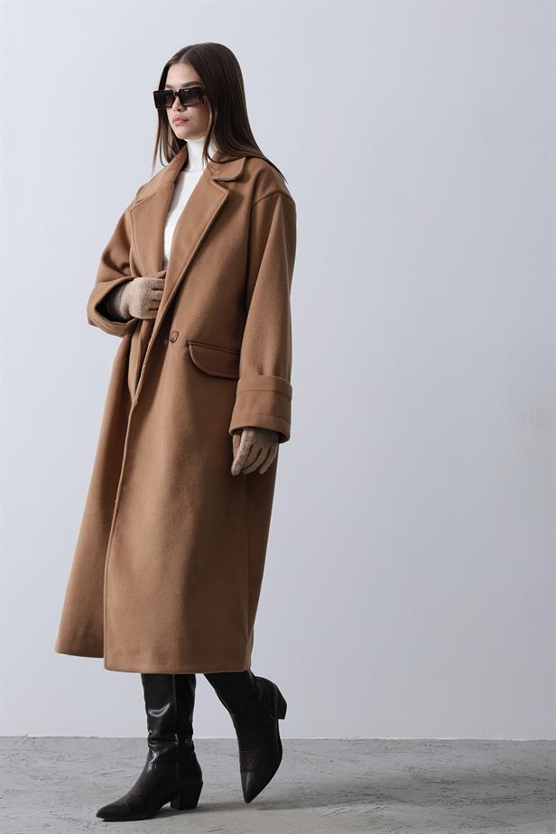 RYN Wide Sleeve Oversized Coat - Light Brown - Panevėžys