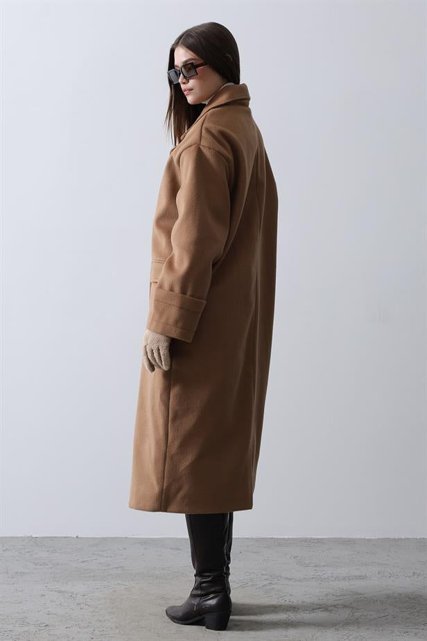 RYN Wide Sleeve Oversized Coat - Light Brown - Panevėžys