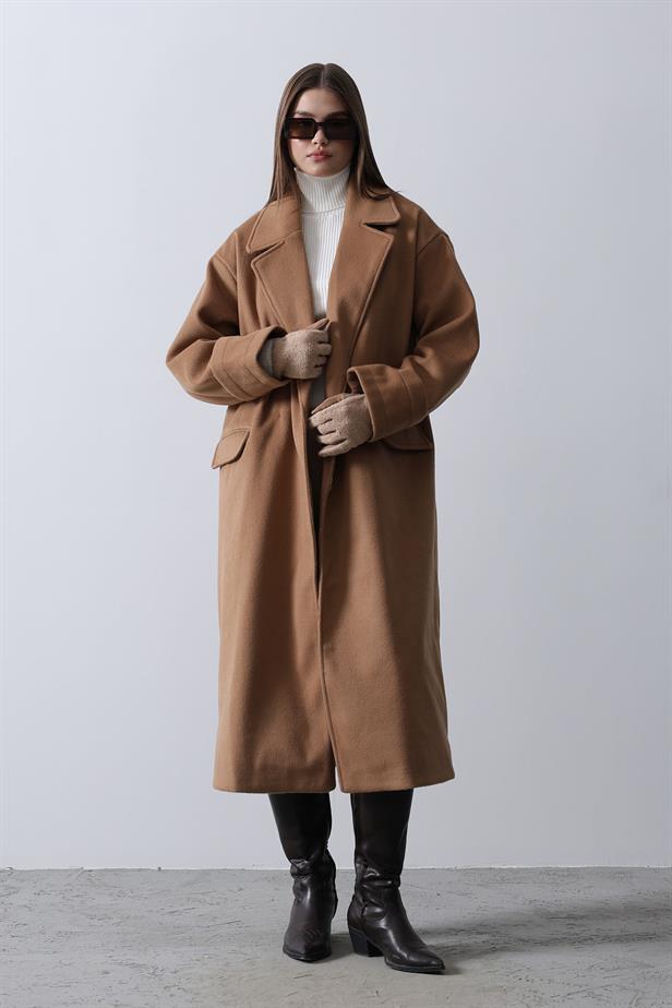 RYN Wide Sleeve Oversized Coat - Light Brown - Panevėžys