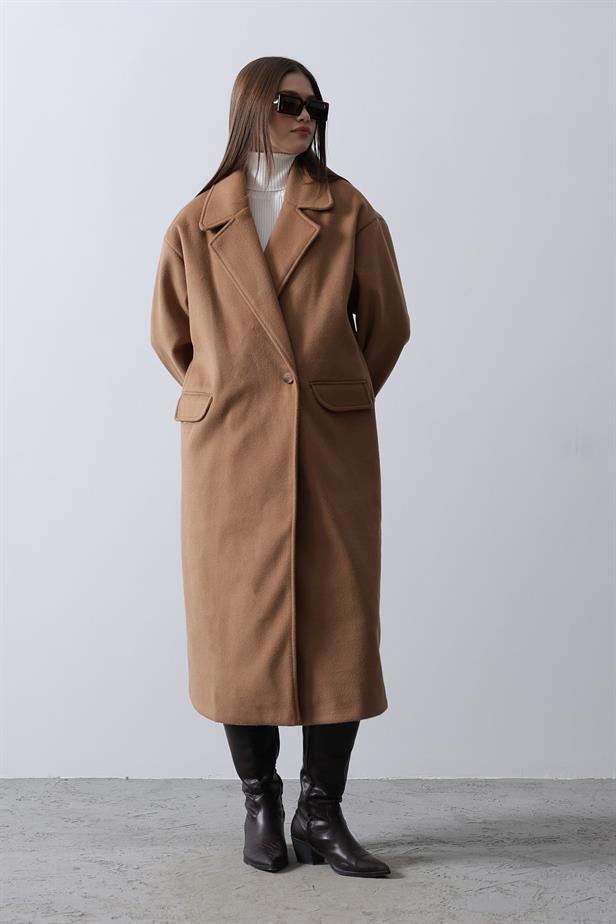 RYN Wide Sleeve Oversized Coat - Light Brown - Panevėžys
