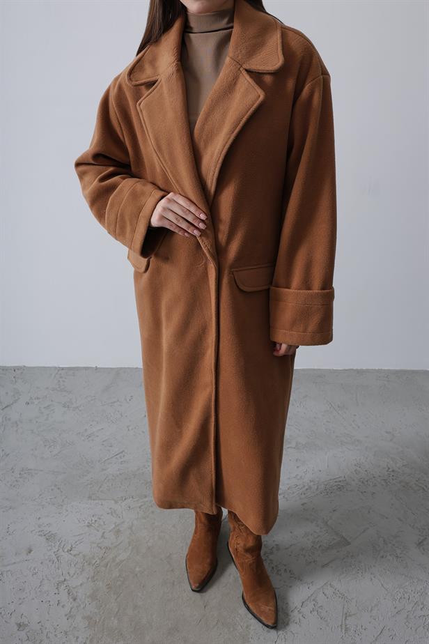 RYN Oversized Wide Sleeve Coat - Camel - Stryi