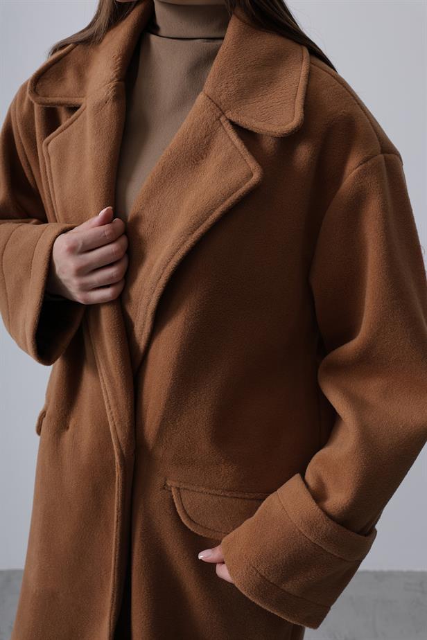 RYN Oversized Wide Sleeve Coat - Camel - Stryi