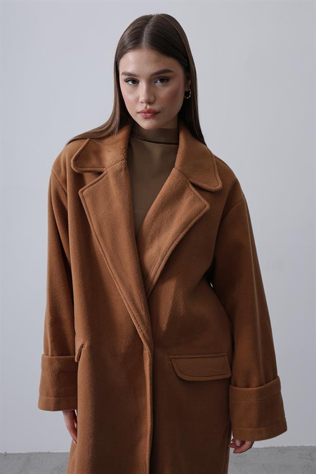 RYN Oversized Wide Sleeve Coat - Camel - Stryi