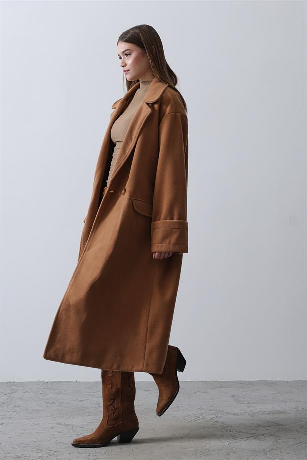 RYN Oversized Wide Sleeve Coat - Camel - Stryi