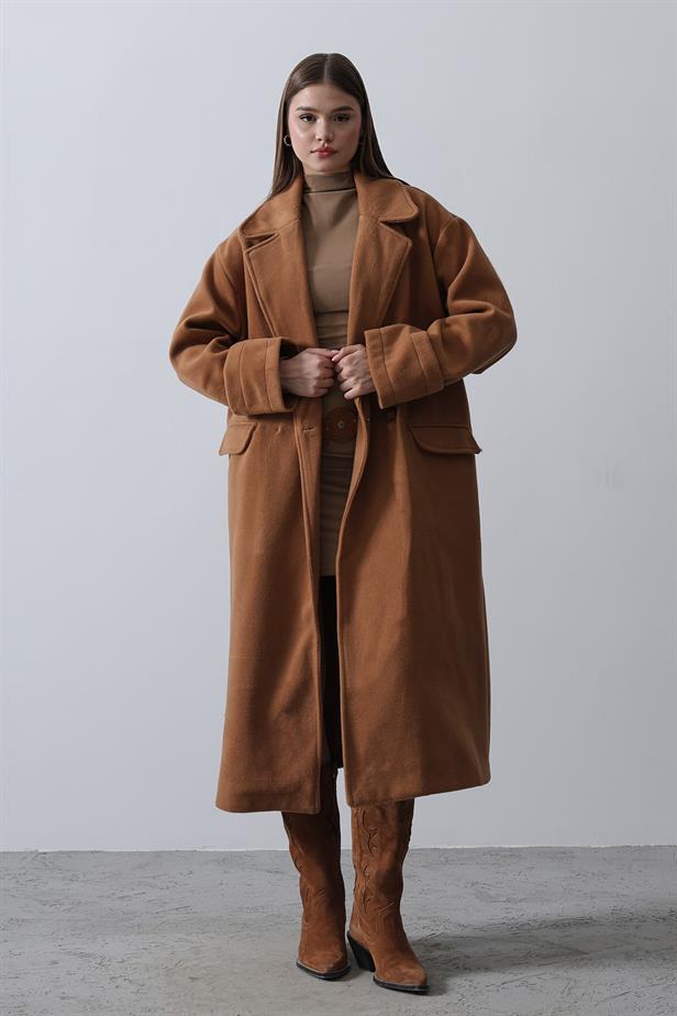 RYN Oversized Wide Sleeve Coat - Camel - Stryi
