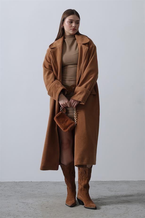 RYN Oversized Wide Sleeve Coat - Camel - Stryi