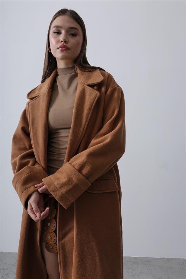 RYN Oversized Wide Sleeve Coat - Camel - Stryi
