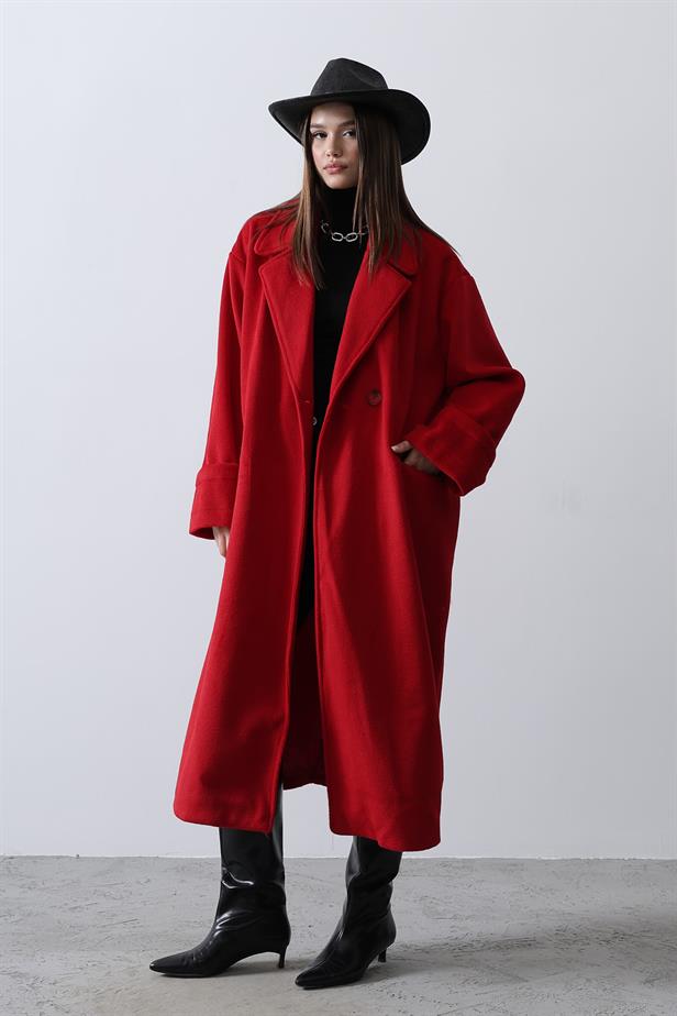 RYN Wide Sleeve Oversized Coat - Red - Farmington Hills