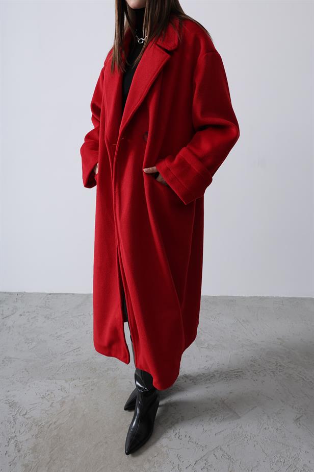 RYN Wide Sleeve Oversized Coat - Red - Farmington Hills
