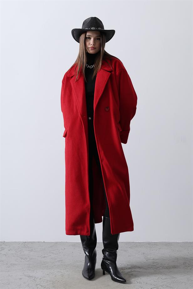 RYN Wide Sleeve Oversized Coat - Red - Farmington Hills