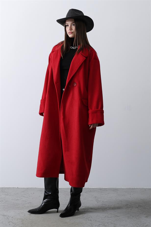 RYN Wide Sleeve Oversized Coat - Red - Farmington Hills