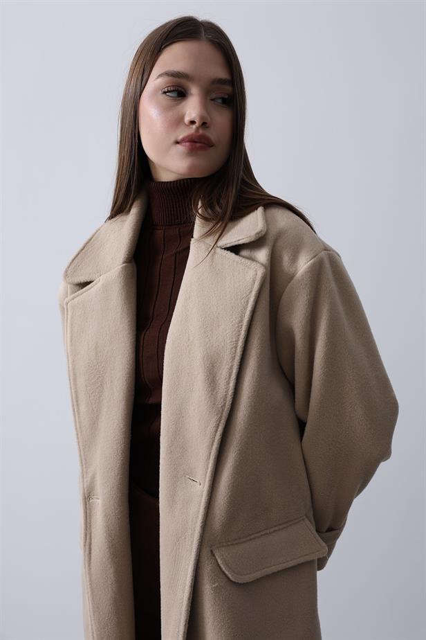 RYN Oversized Wide Sleeve Coat - Stone - Manzanillo