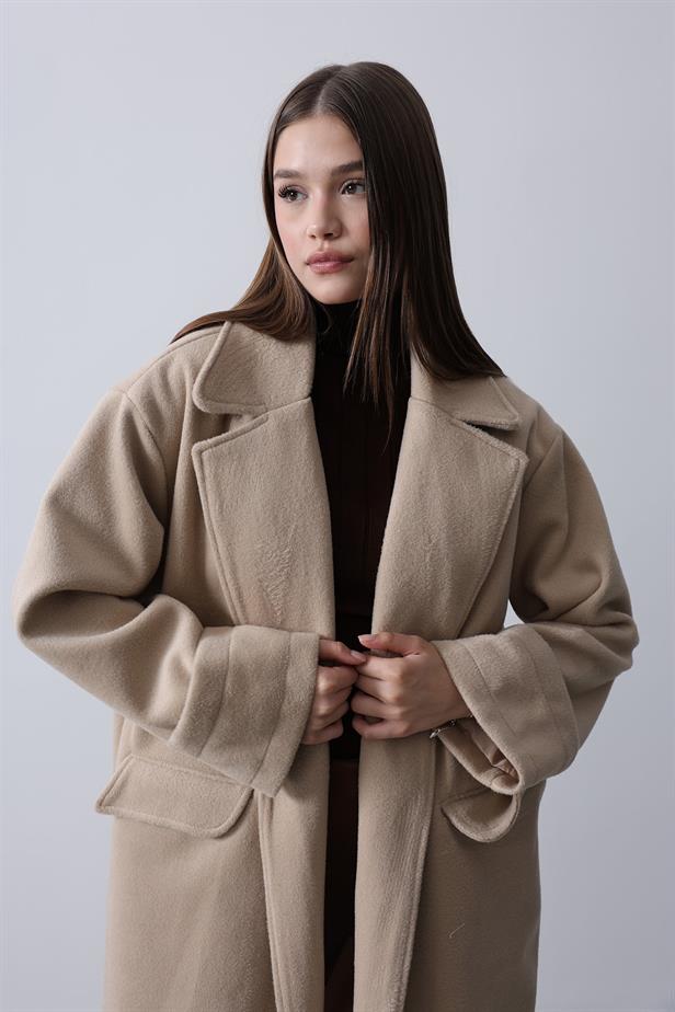 RYN Oversized Wide Sleeve Coat - Stone - Manzanillo