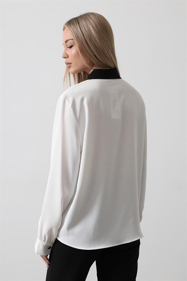 RYN Gold Button Classic Shirt - White - Lysychansk