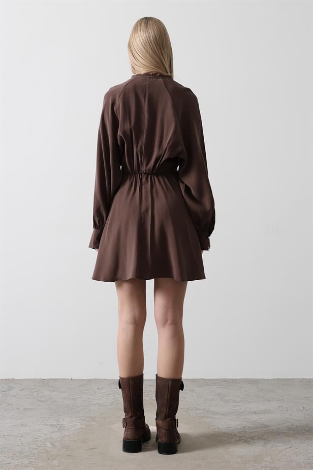 RYN Gold Color Shirt with Button Detail - Brown - Cedar Park