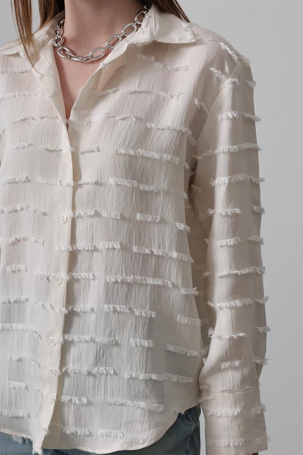 RYN Tassel Shirt - Ecru - Roquetas de Mar