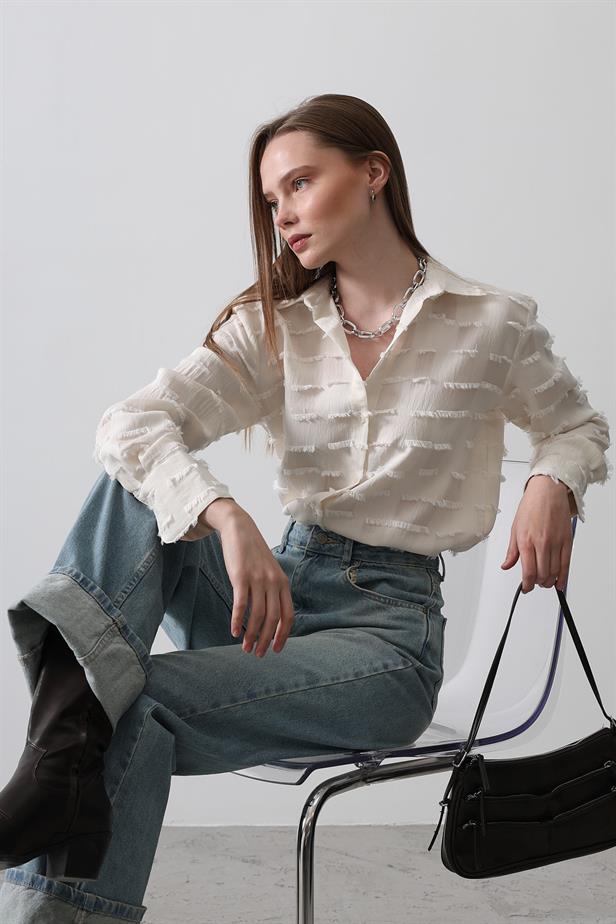 RYN Tassel Shirt - Ecru - Roquetas de Mar