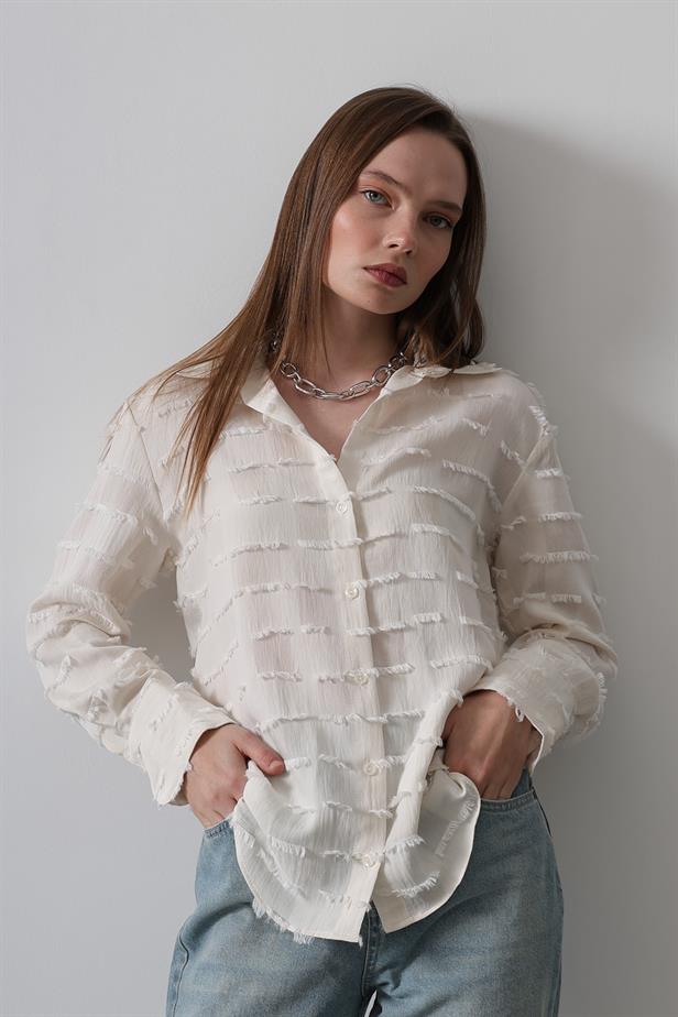 RYN Tassel Shirt - Ecru - Roquetas de Mar