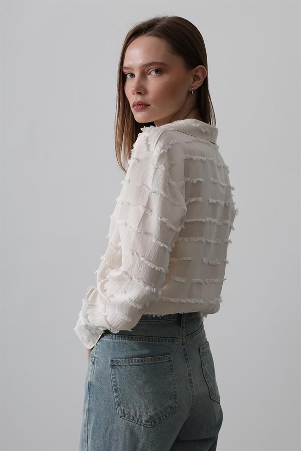 RYN Tassel Shirt - Ecru - Roquetas de Mar