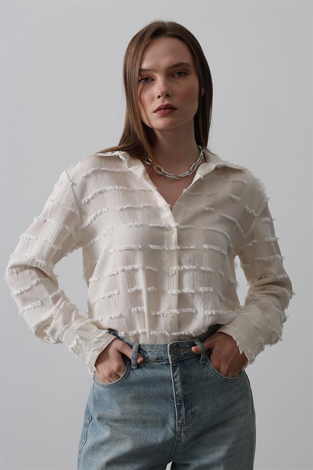 RYN Tassel Shirt - Ecru - Roquetas de Mar