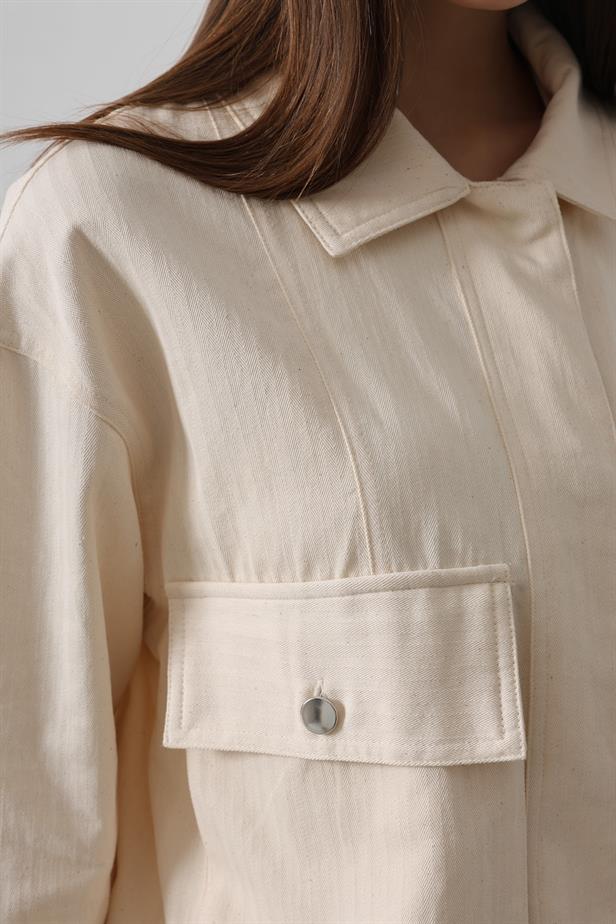 RYN Cargo Pocket Jacket - Ecru - Porta Westfalica