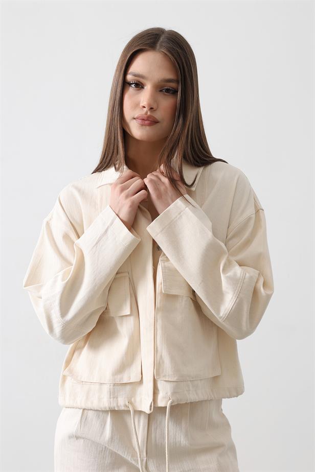 RYN Cargo Pocket Jacket - Ecru - Porta Westfalica
