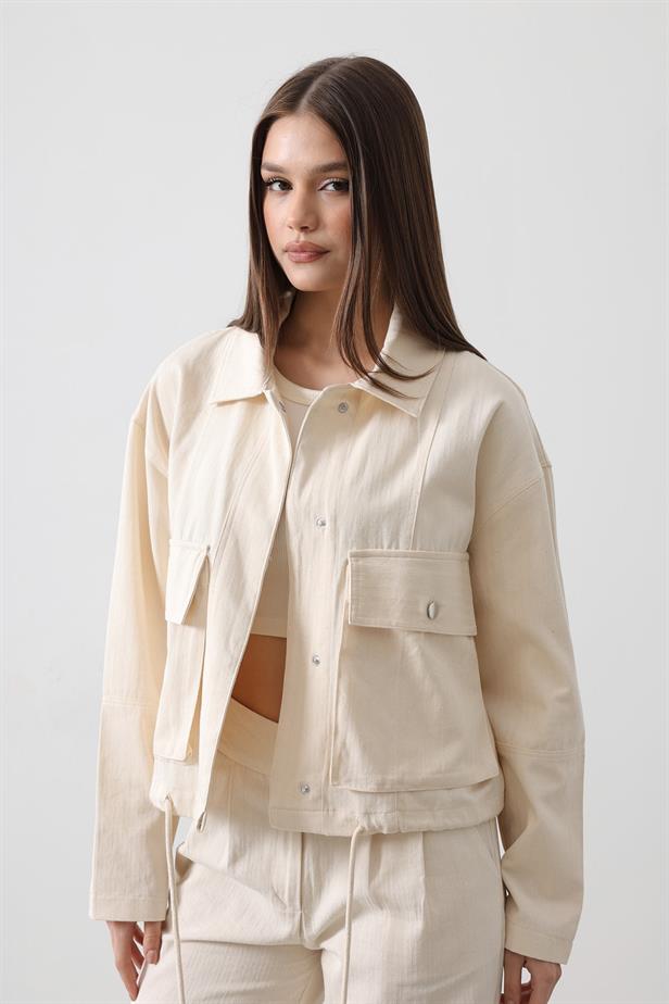 RYN Cargo Pocket Jacket - Ecru - Porta Westfalica