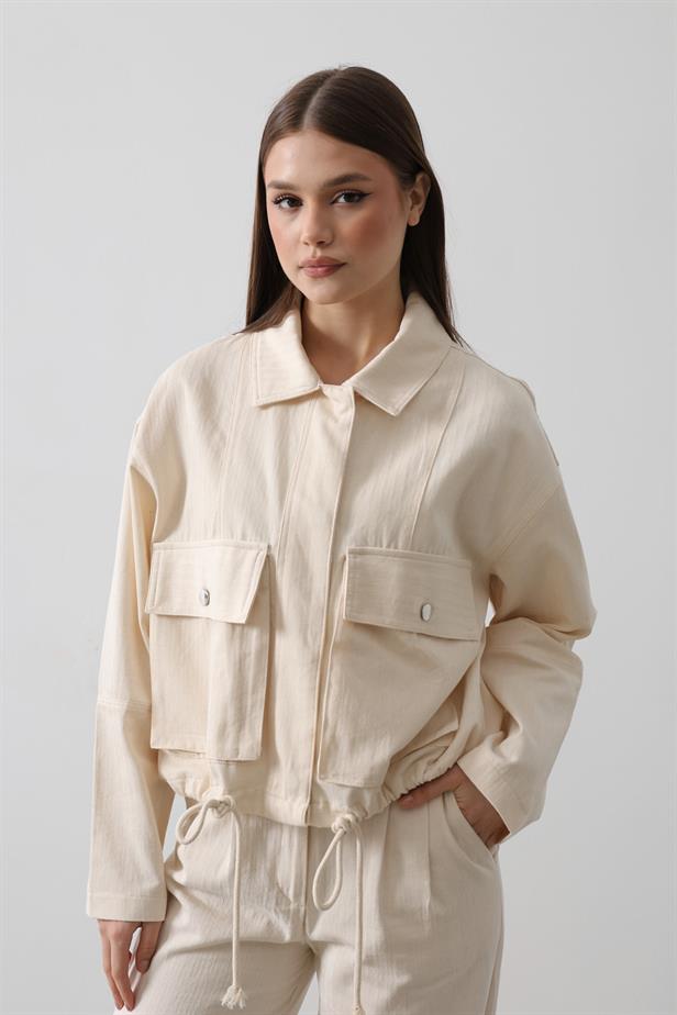 RYN Cargo Pocket Jacket - Ecru - Porta Westfalica