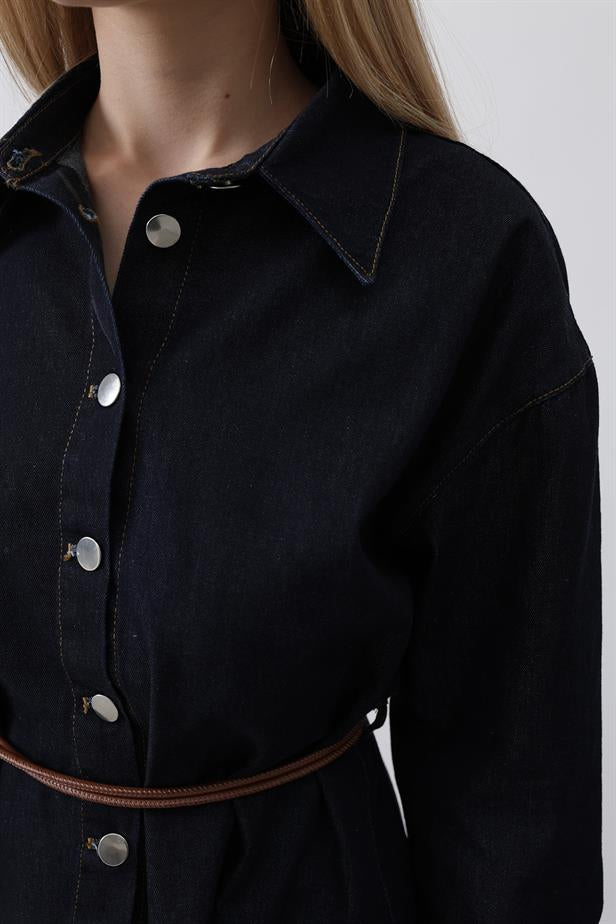 RYN Belted Denim Suit - Blue - Oyster Bay