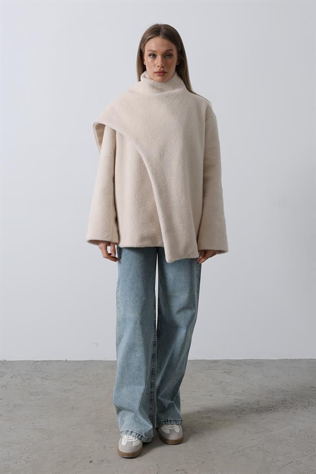 RYN Self-Scarf Coat - Ecru - Melito di Napoli