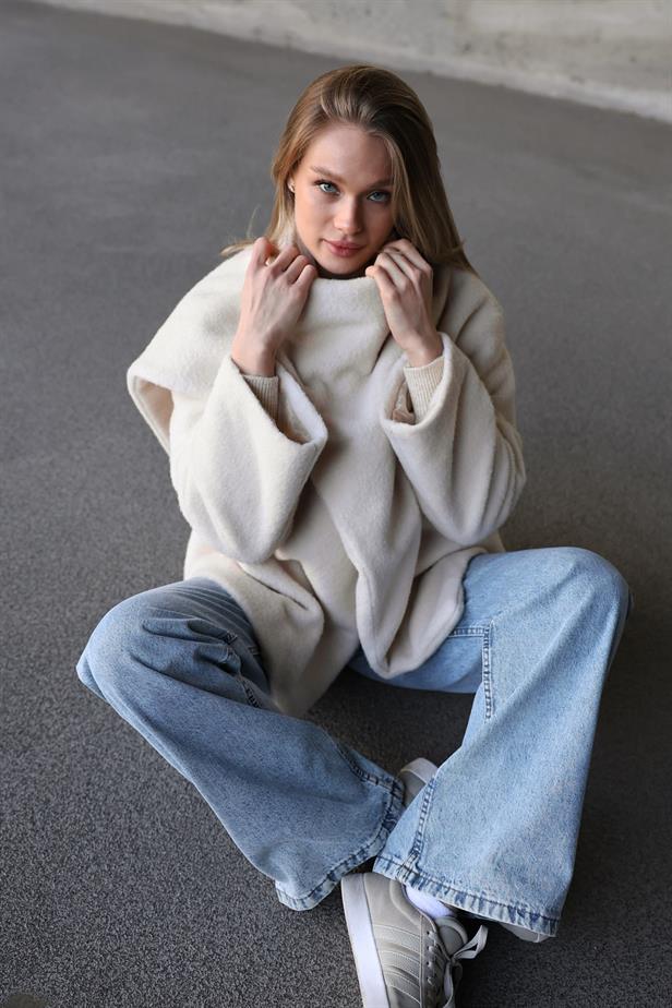 RYN Self-Scarf Coat - Ecru - Melito di Napoli