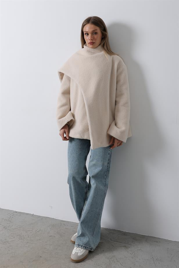 RYN Self-Scarf Coat - Ecru - Melito di Napoli