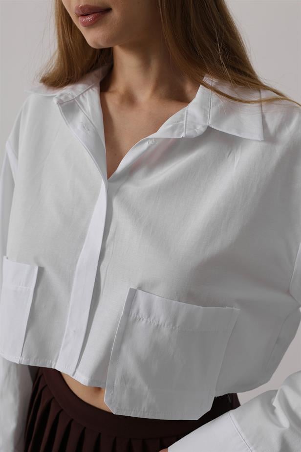RYN Short Length Double Pocket Shirt - White - Surbiton