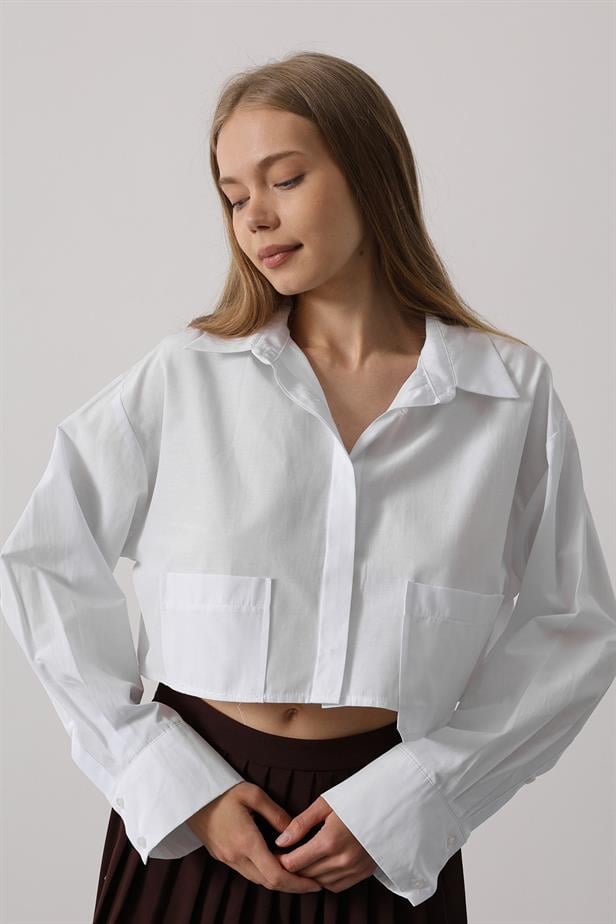 RYN Short Length Double Pocket Shirt - White - Surbiton