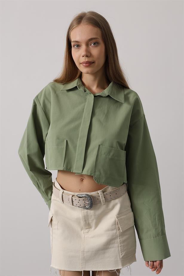 RYN Short Length Double Pocket Shirt - Khaki - Cuneo