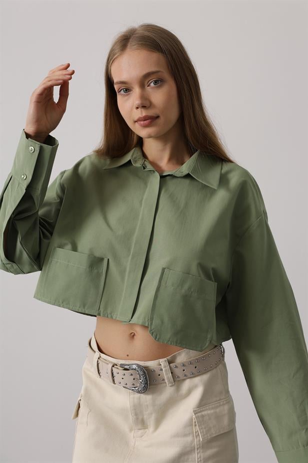 RYN Short Length Double Pocket Shirt - Khaki - Cuneo