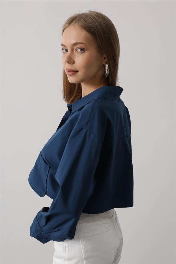 RYN Short Length Double Pocket Shirt - Indigo - Airdrie