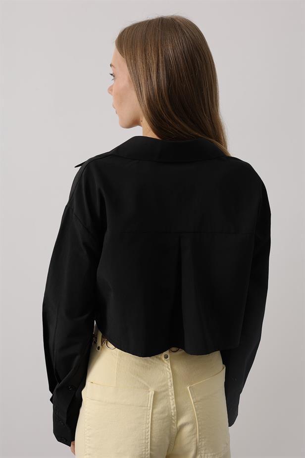 RYN Short Length Double Pocket Shirt - Black - Bryan