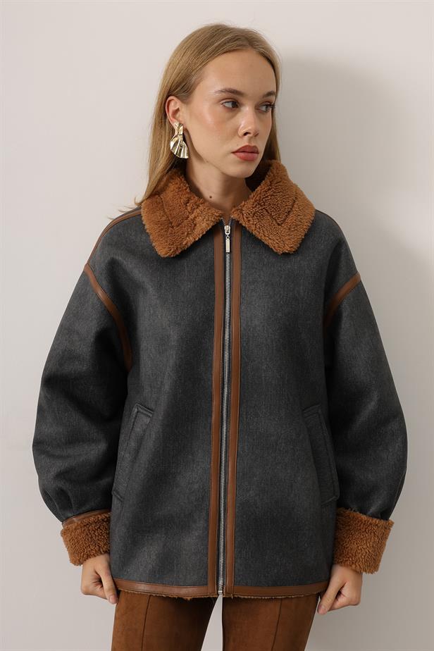 RYN KONTRAS BİKER CEKET - Lacivert - Mixquiahuala de Juarez