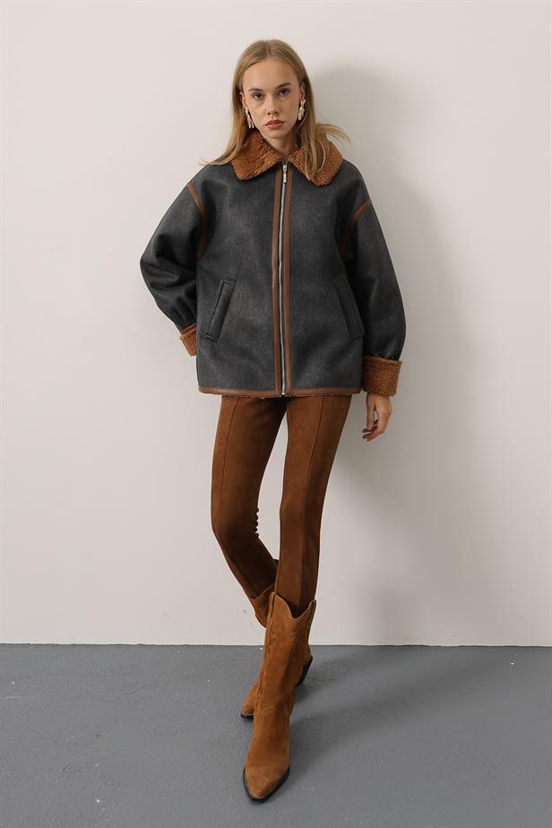 RYN KONTRAS BİKER CEKET - Lacivert - Mixquiahuala de Juarez