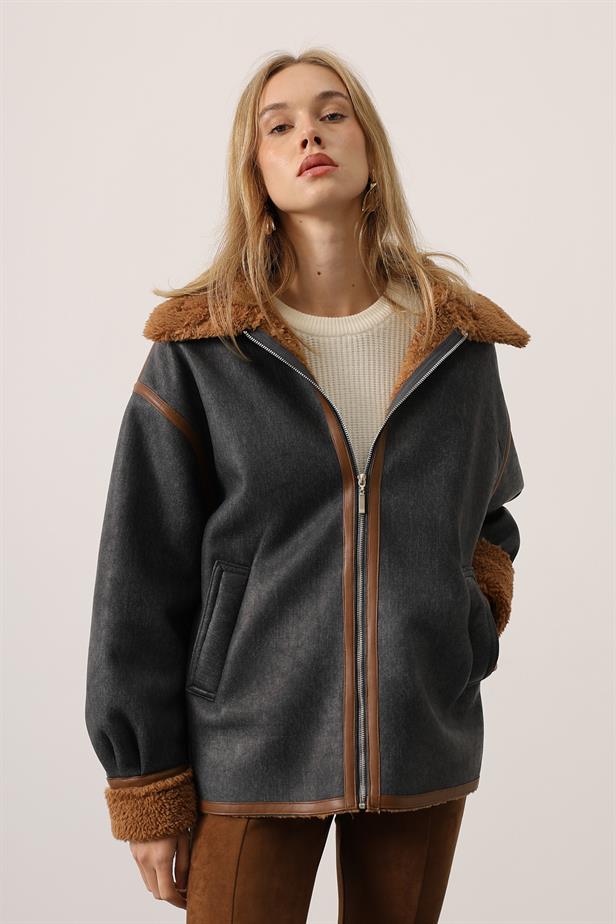 RYN KONTRAS BİKER CEKET - Lacivert - Mixquiahuala de Juarez