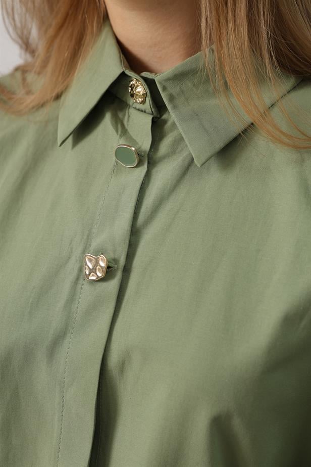 RYN Belted Detailed Tunic Shirt - Khaki - Erftstadt