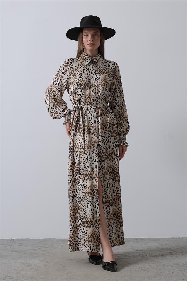 RYN Leopard Print Ruffled Dress - Leopard - Biella