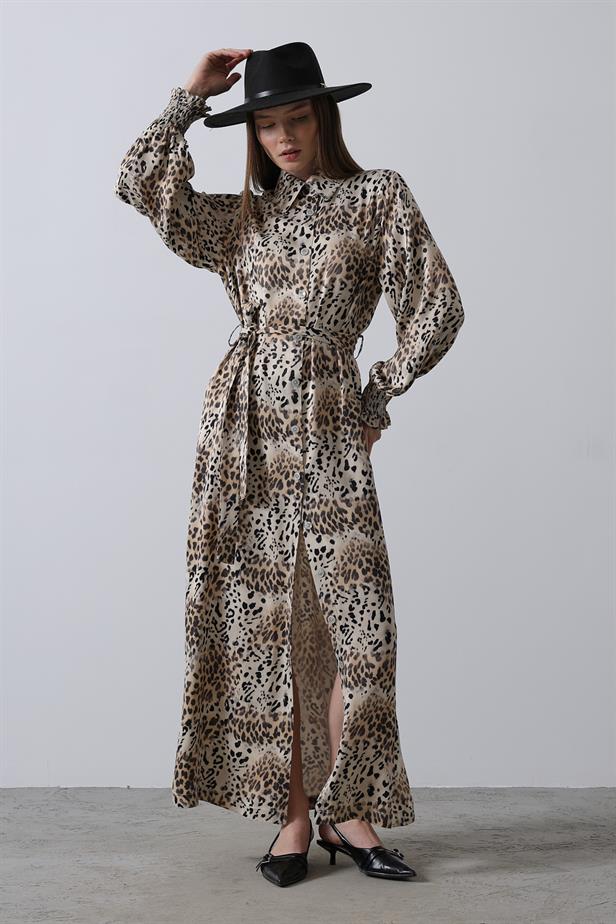 RYN Leopard Print Ruffled Dress - Leopard - Biella