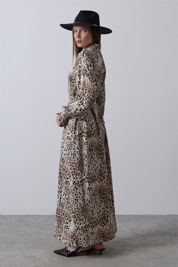 RYN Leopard Print Ruffled Dress - Leopard - Biella